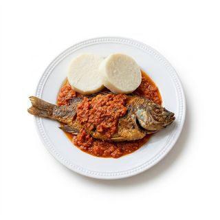Boiled Yam & Titus Fish