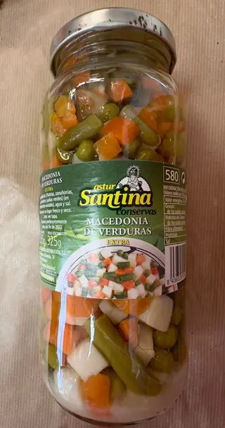 Bote De Cristal Macedonia Verduras
