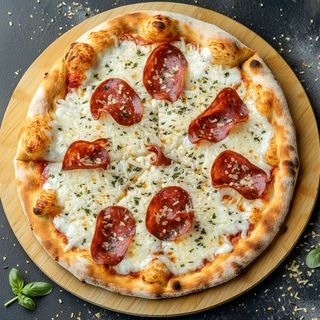 Pizza Quattro formaggi e salami mica