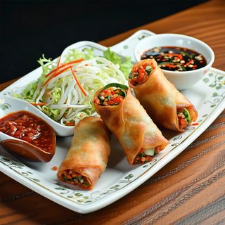 Sajgonki 3 szt. z surówką