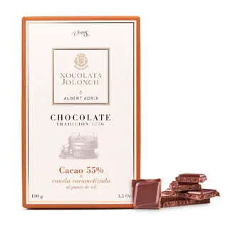Chocolate con 55% Cacao Canela Caramelizada al punto de Sal Jolonch 100g