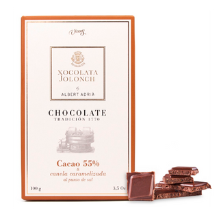 Chocolate con 55% Cacao Canela Caramelizada al punto de Sal Jolonch 100g