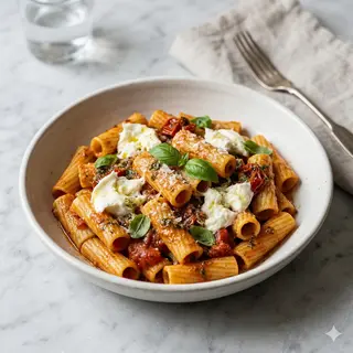 Rigatoni Bio Amb Tomàquet Al Pesto