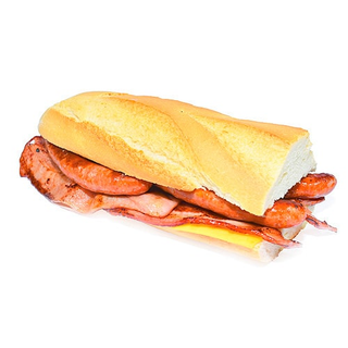 Bocadillo De Salchicha Con Queso Y Bacon