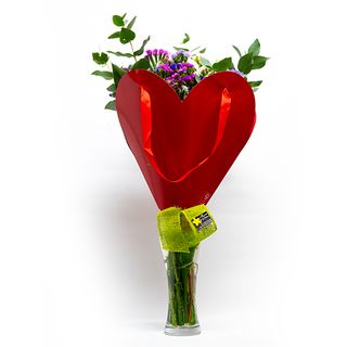 Ramo Corazón de estatice y eucalipto 