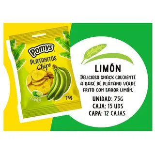 Platanitos deshidratados con toque Limón Pomys
