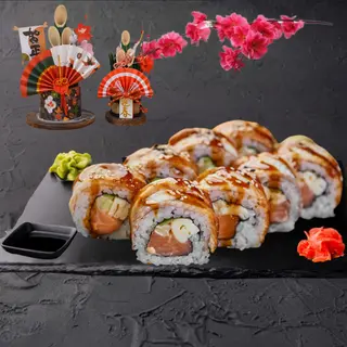 Dragón Roll Salmón (8 pzas.)