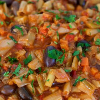 Mancare de praz cu masline si mamaliga - 500g