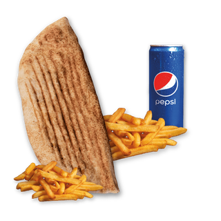 Rollo Amerykańskie wege (średnie), frytki, Pepsi 0.33l