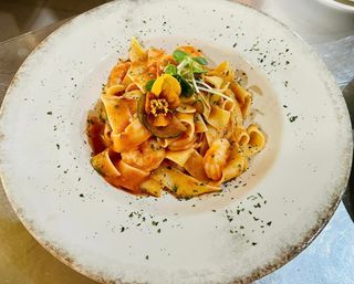 Papardelle zucchine gamberetti