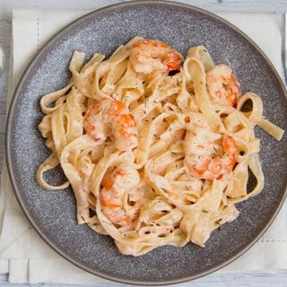 Фетучини с креветками
