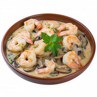 Gambas con Champiñones