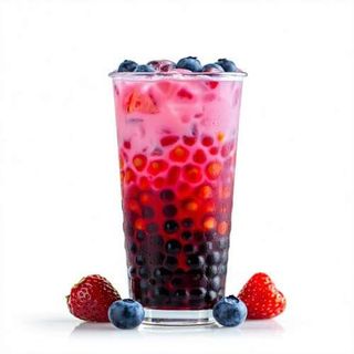 Bubble Tea De Frutas Del Bosque Y Bobas De Arándanos  (480 Ml.)