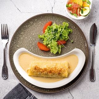 Parmesan crumbed seafood pancake