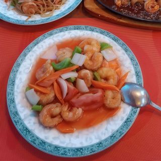 langostinos con salsa agridulce