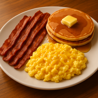 Huevos Revueltos, Bacon Y Tortita