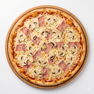 Pizza jamón champiñones (28 cm.)