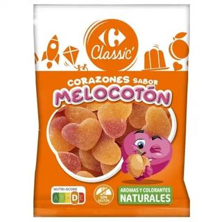 Caramelos de Goma Corazones Sabor A Melocotón Carrefour 200 Gr.