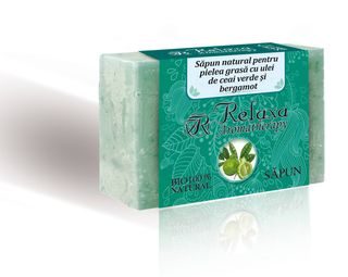 Săpun natural pentru pielea grasă cu ulei de ceai verde şi bergamot