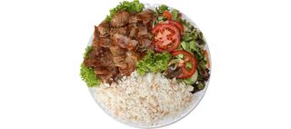 Piatto riso con kebab