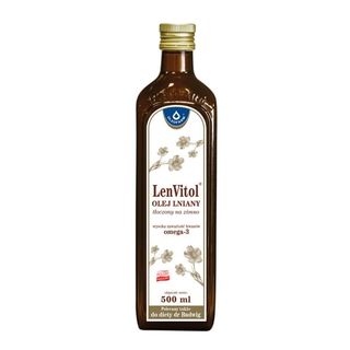 LenVitol Olej lniany tłoczony na zimno 500ml Oleofarm