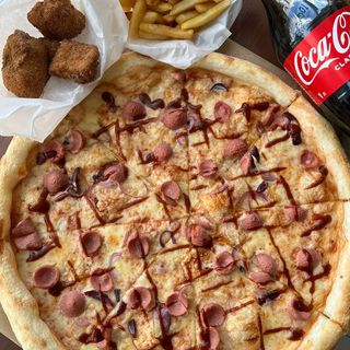 Пицца с Сосисками + Фри + Наггетсы