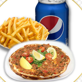 Menú pizza turca con patatas y refresco 