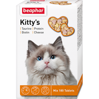 Beaphar Kitty's - Taurine, Protein, Biotin, Cheese (180 Tablets)