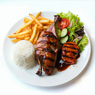 Pata asada + dos guarniciones