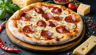 Pizza Quatro Formaggi cu salam picant