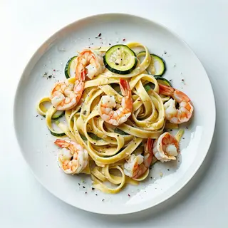 Fettuccine zucchine e gamberetti