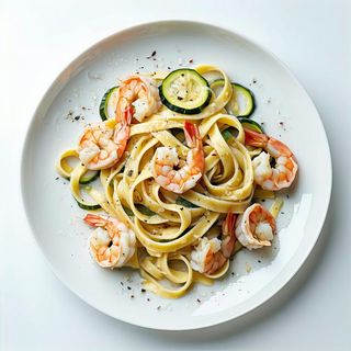Fettuccine zucchine e gamberetti