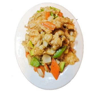 72. Пилешко с къри и зеленчуци (600г)