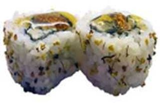 Gluten free - makigor p. Ichijiku - 4 pezzi - gorgonzola piccante, fichi secchi, fiori di osmantus, miele