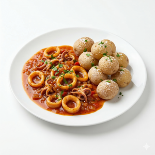 Potas En Salsa Y Papas Arrugadas