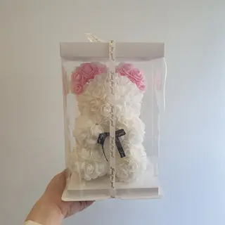 Urso de Flores Branco