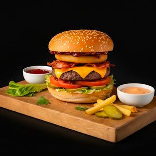 Ultimate BBQ Bacon Melted Cheese Burger