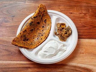 Thepla With Dahi Or  Indian Pickle 