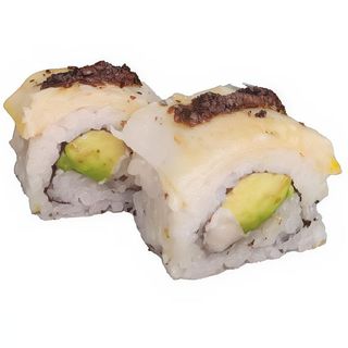 Uramaki de pez mantequilla y aguacate con trufa