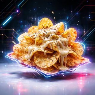 Chips di patate con fonduta e pepe