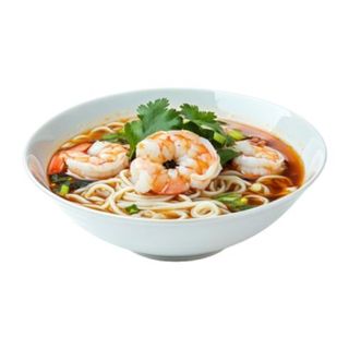 Sopa de tallarines con mariscos