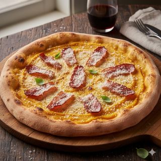 Vellutata di zucca, guanciale e pecorino