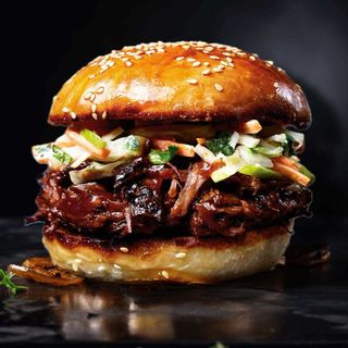 ბურგერი დაძენძილი ღორის ხორცით