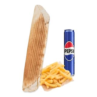 Doner Rollo Medium with cheese, fries plus .33l pepsi