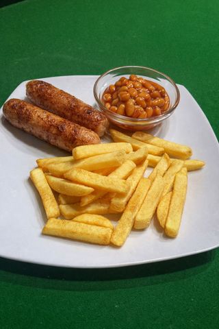 Sausage, Chips & Beans