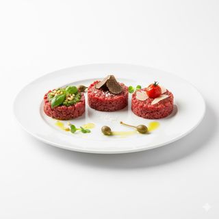 Tris battuta di vitella razza fassona azienda Besimauda