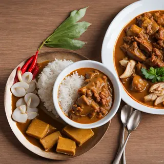 Curry Massaman Con Arroz mas Pato