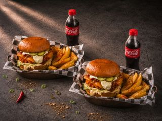 2бр Katsu Chiken Burger + 2бр Coca-Cola Original
