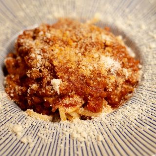 Linguini con salsa bolognesa 