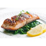 Salmon Served With Spinach